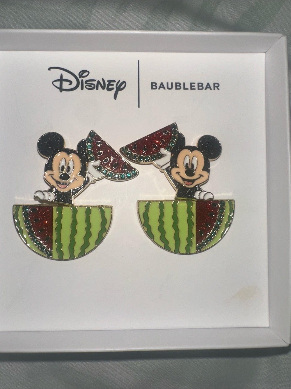 BaubleBar Disney Mickey Mouse Watermelon Earrings